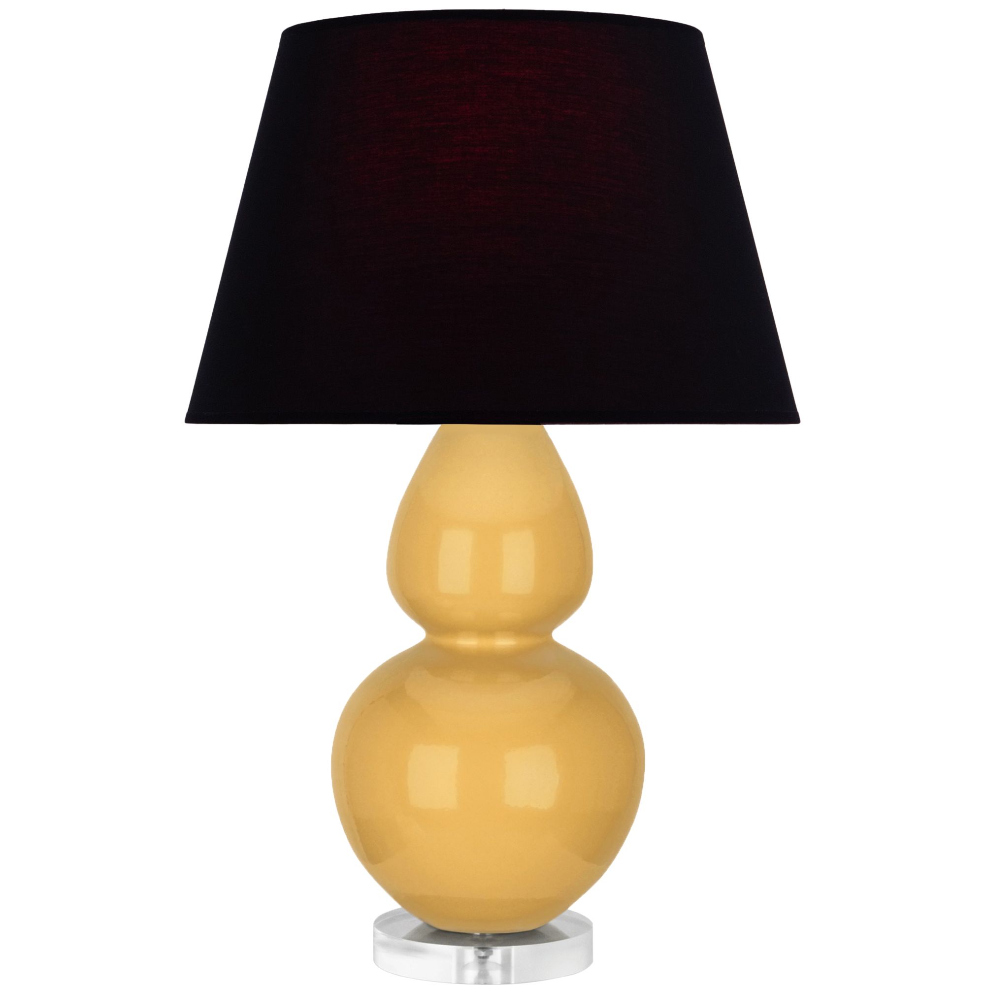 Image 2 Double Gourd 30"H Sunset And Lucite Table Lamp w/ Black And Red Shade more views