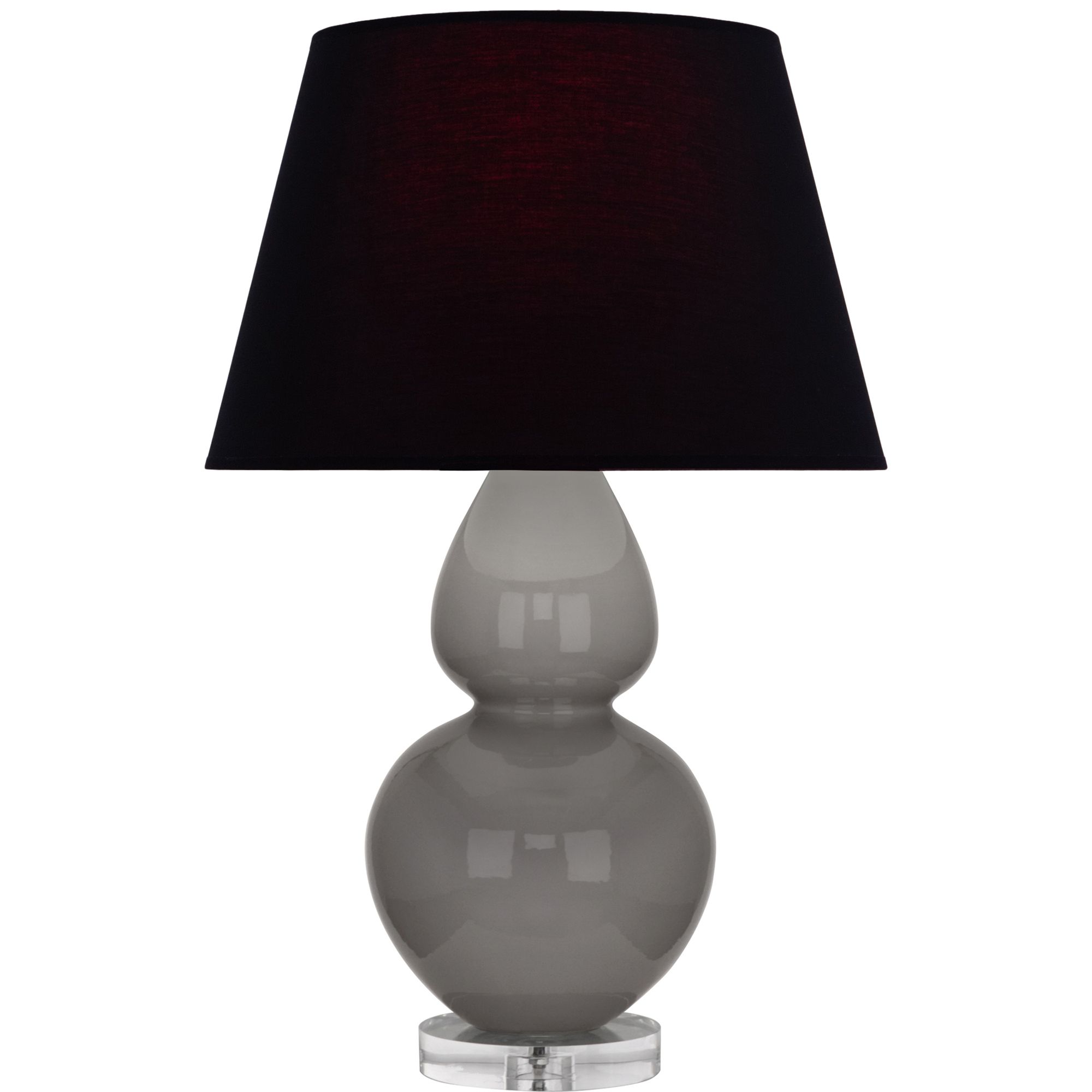 Image 2 Double Gourd 30"H Taupe And Lucite Table Lamp w/ Ink And Rose Shade more views