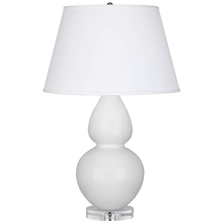 Image 1 Double Gourd 30" High Daisy And Lucite Table Lamp With Pearl Shade