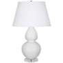 Double Gourd 30" High Daisy And Lucite Table Lamp With Pearl Shade