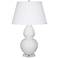Double Gourd 30" High Daisy And Lucite Table Lamp With Pearl Shade