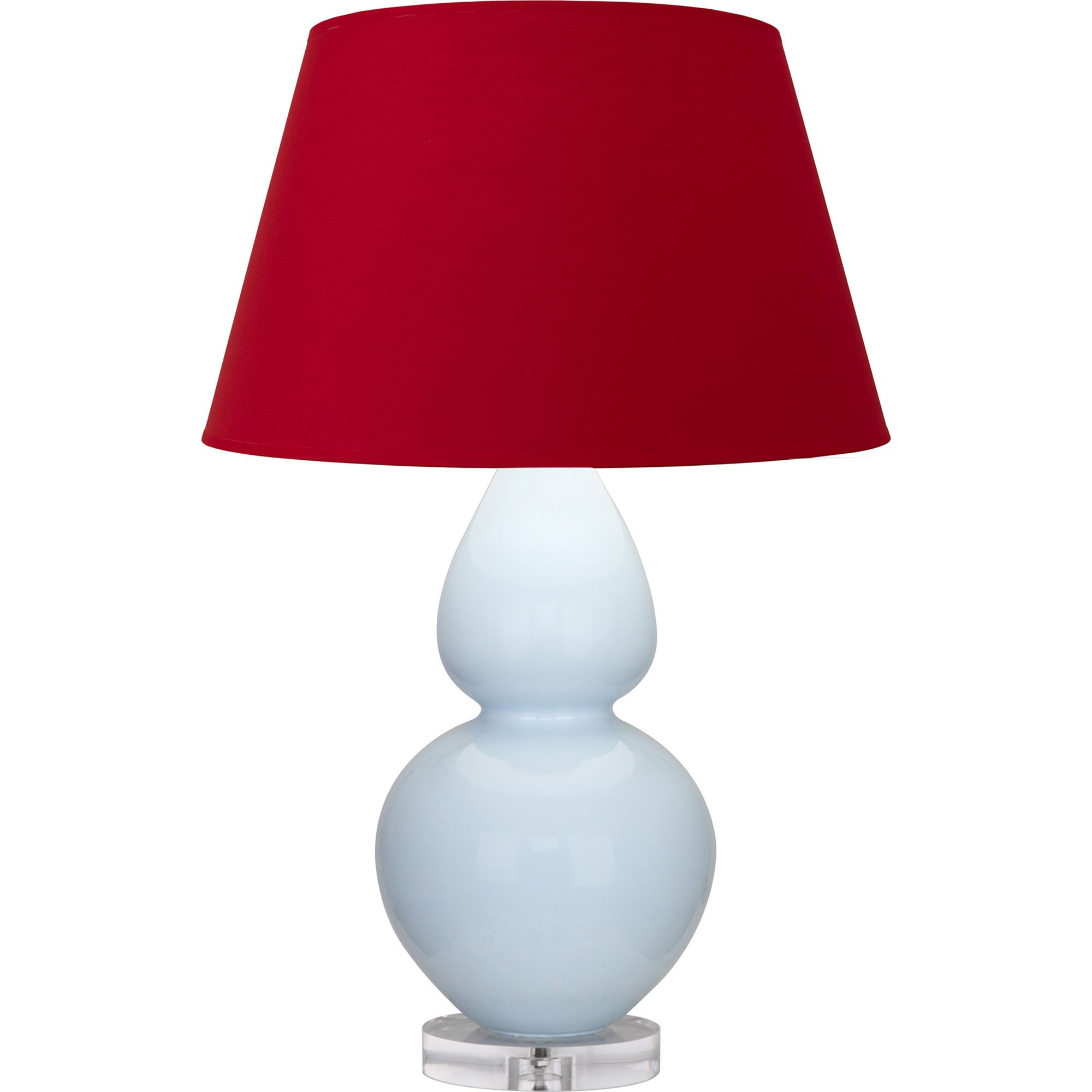 Image 2 Double Gourd 30"H Baby Blue And Lucite Lamp w/ Black And Red Shade more views