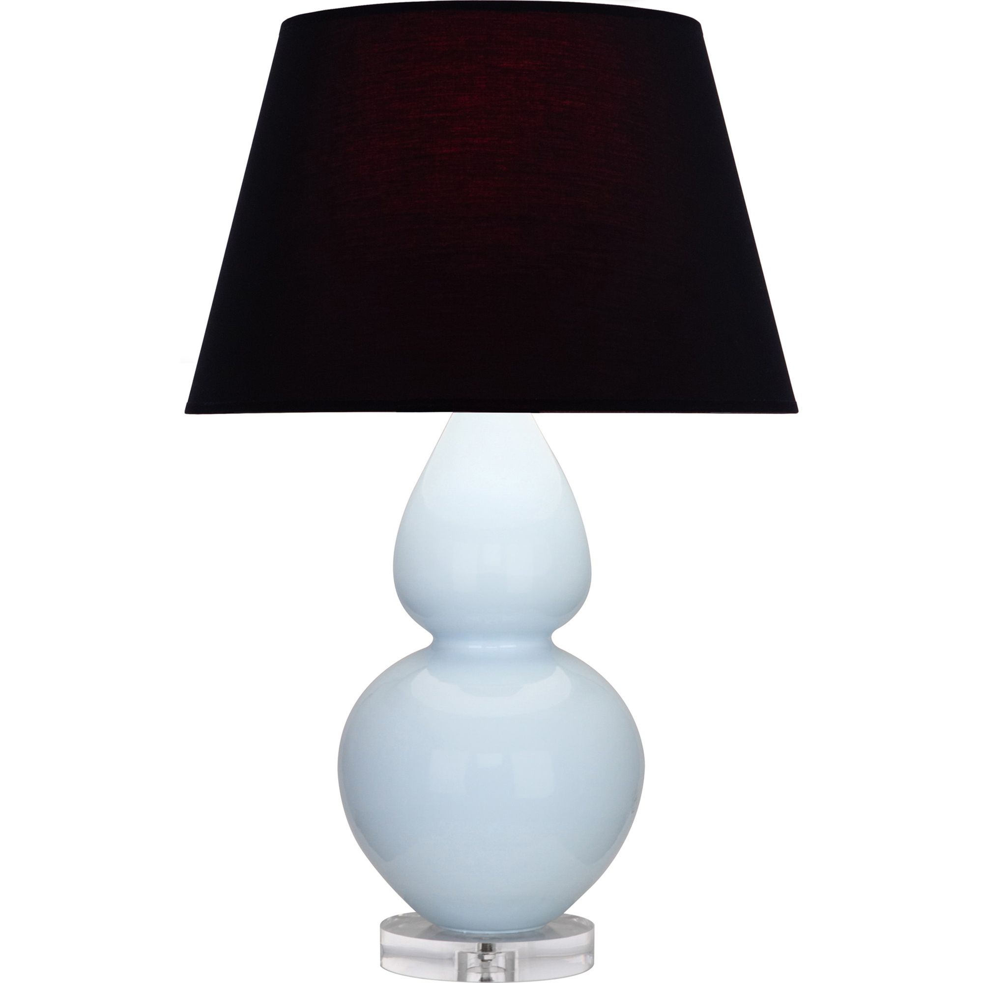 Image 2 Double Gourd 30"H Baby Blue And Lucite Lamp w/ Ink And Rose Shade more views