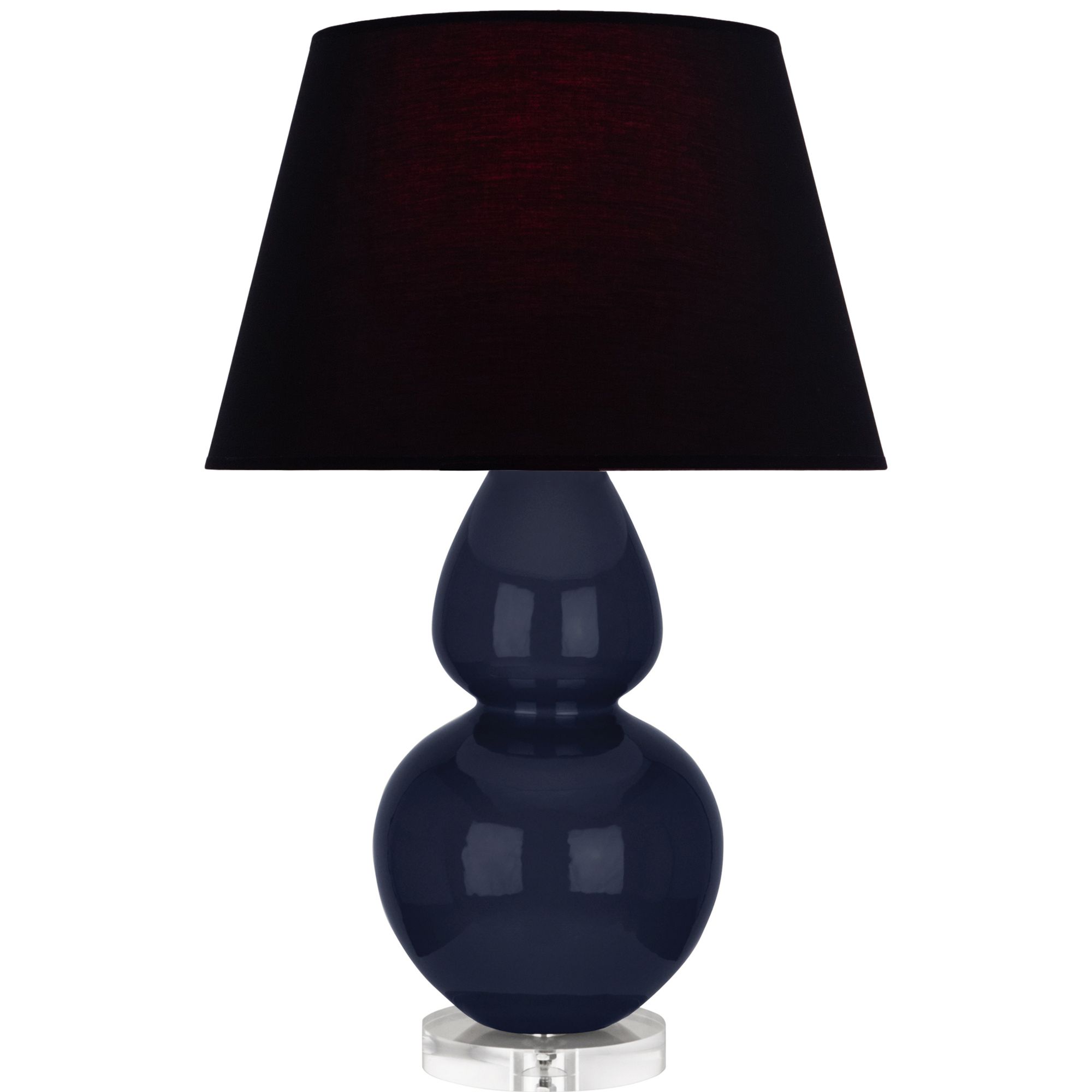 Image 2 Double Gourd 30"H Blue And Lucite Table Lamp With Ink And Rose Shade more views