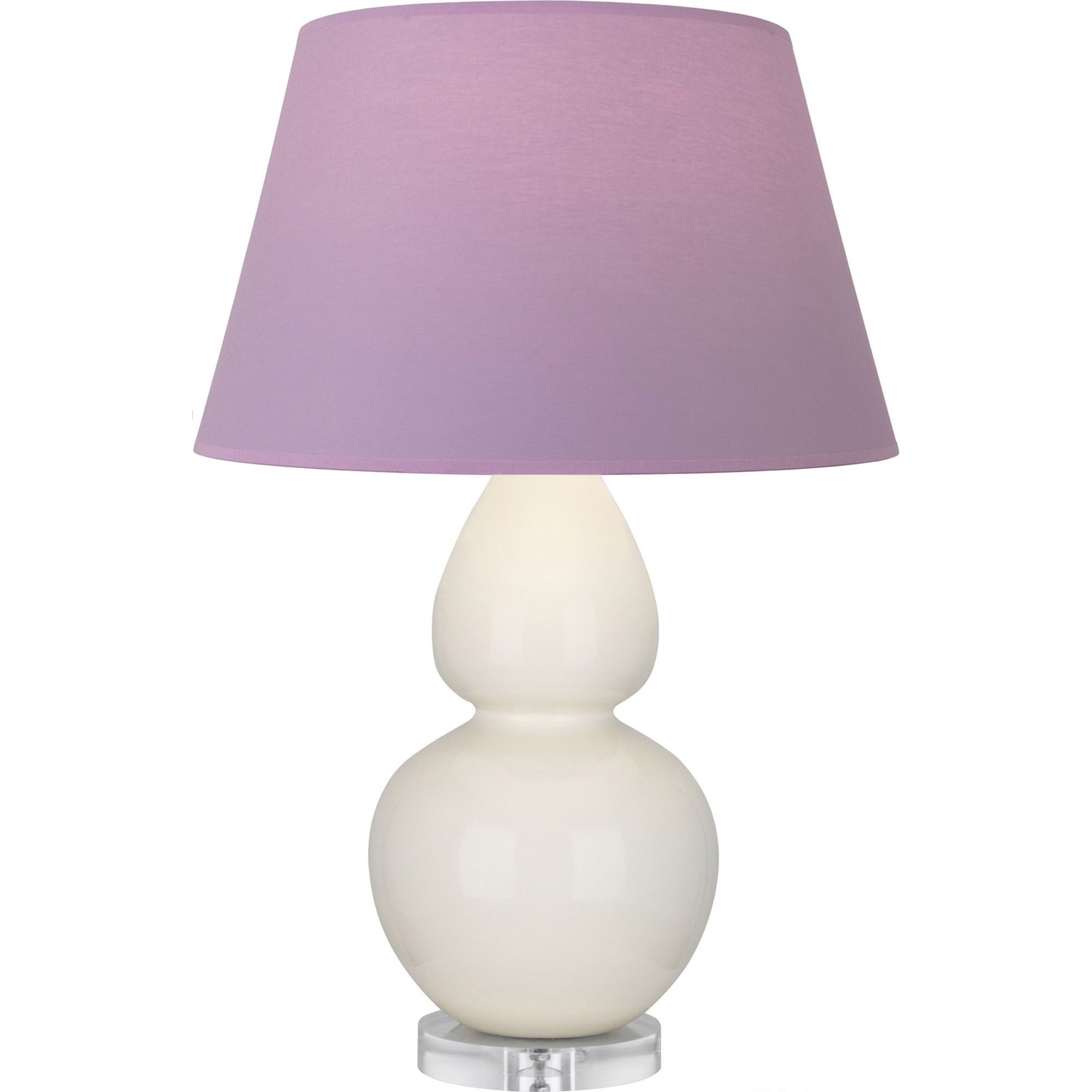 Image 2 Double Gourd 30"H Bone And Lucite Lamp w/ Lavender And Plum Shade more views