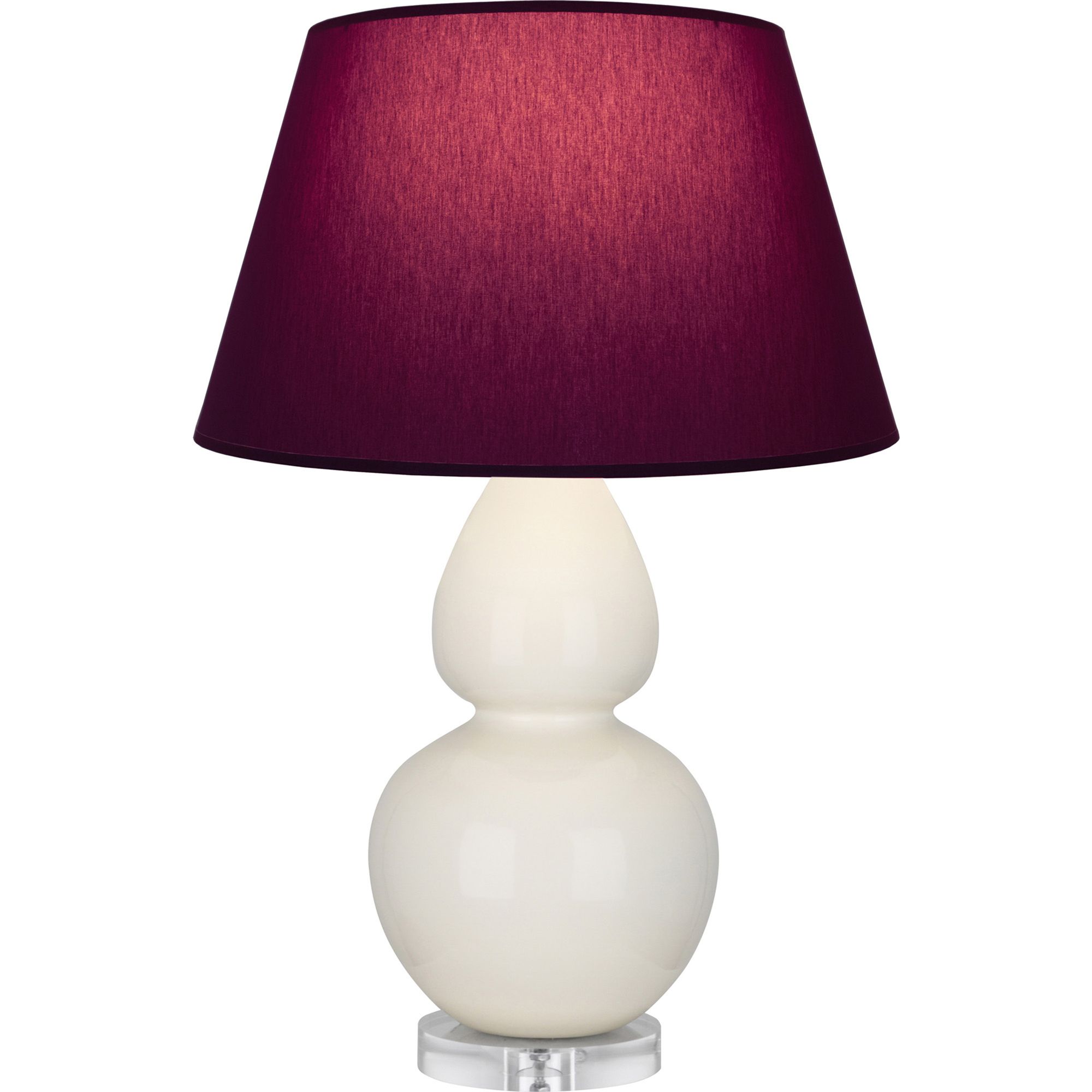 Image 2 Double Gourd 30"H Bone And Lucite Lamp w/ Plum And Lavender Shade more views