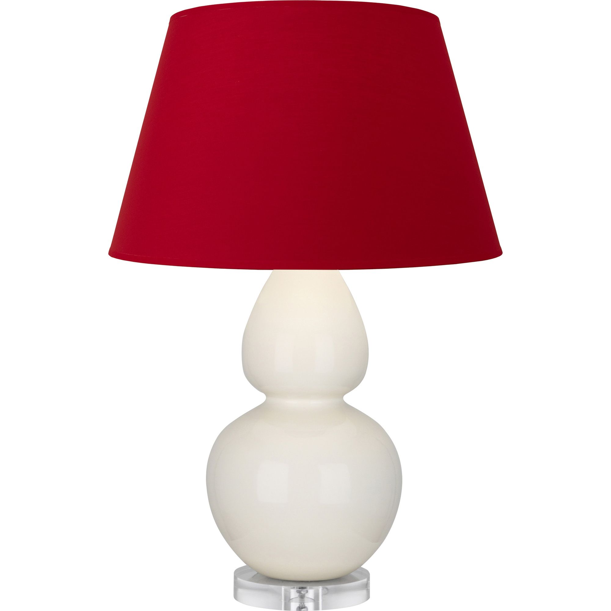 Image 2 Double Gourd 30"H Bone And Lucite Table Lamp With Black And Red Shade more views