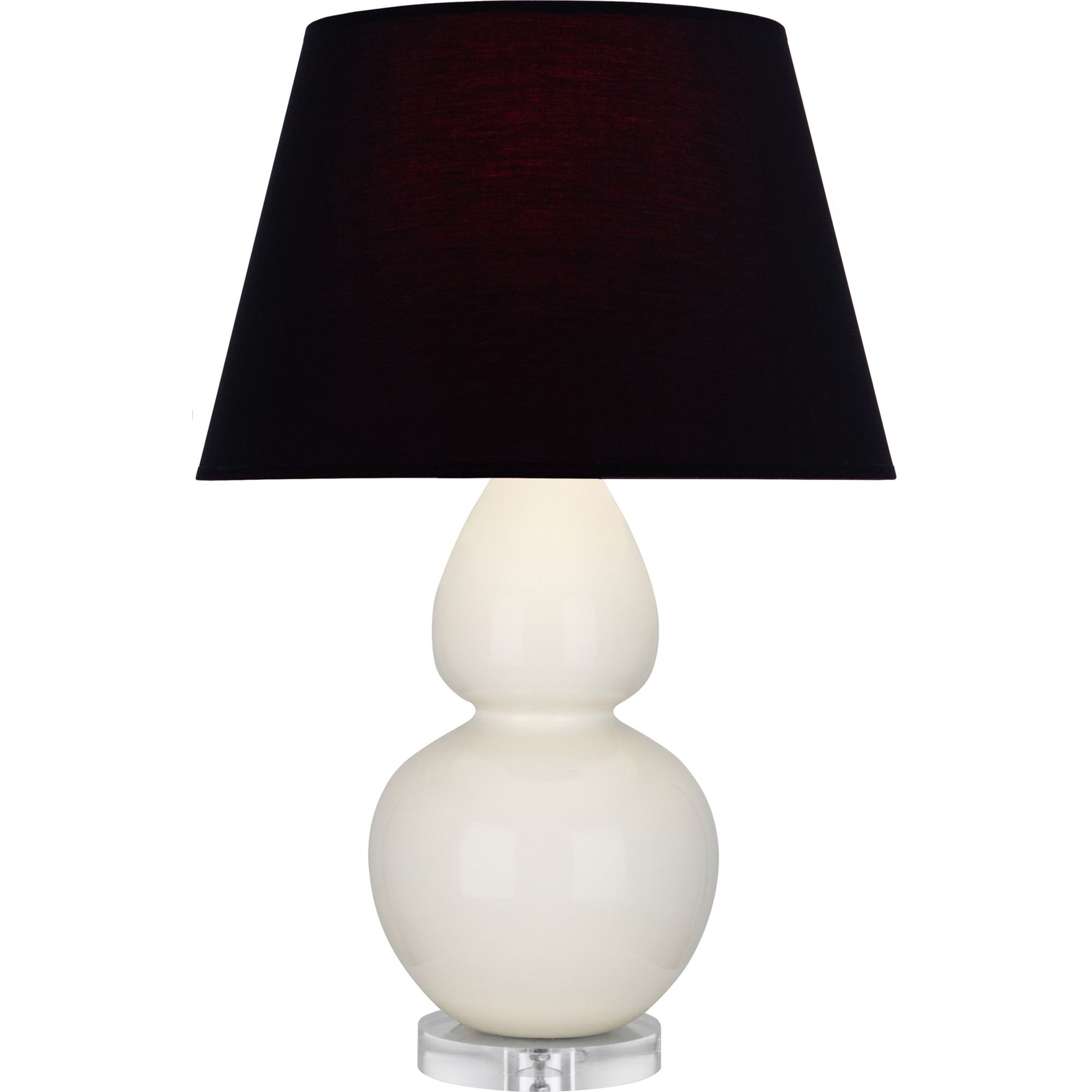 Image 2 Double Gourd 30"H Bone And Lucite Table Lamp With Ink And Rose Shade more views