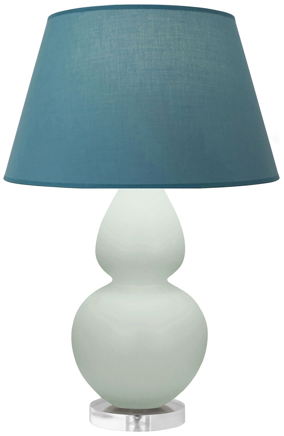 Double Gourd 30"H Celadon &amp; Lucite Lamp w/Bright Blue &amp; Gray M