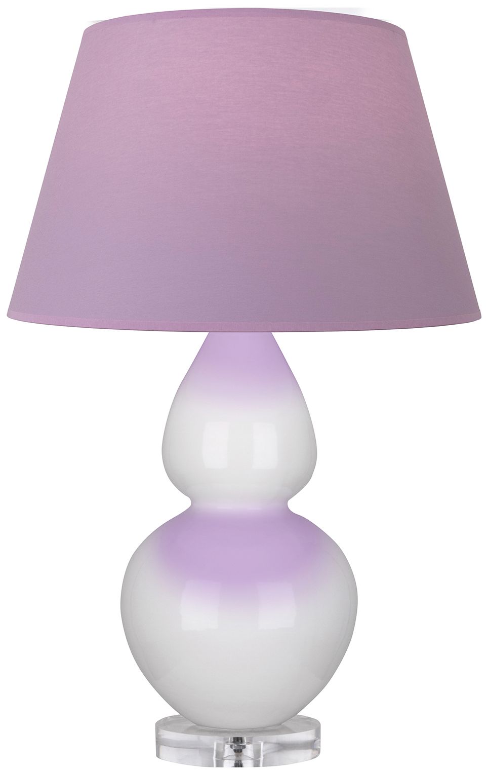 Double Gourd 30"H Lily And Lucite Lamp w/ Lavender And Plum Made to Or