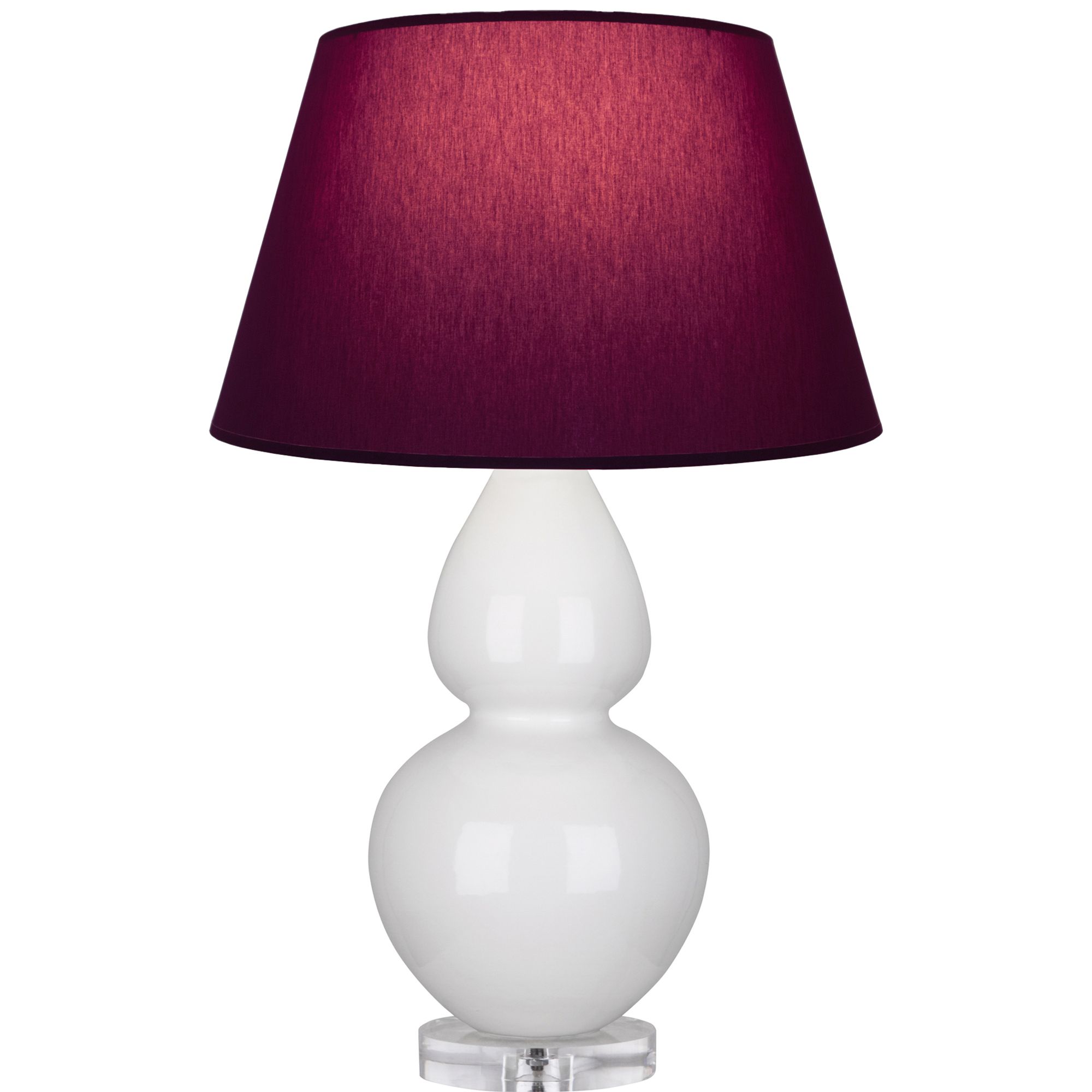 Image 2 Double Gourd 30"H Lily And Lucite Lamp w/ Plum And Lavender Shade more views
