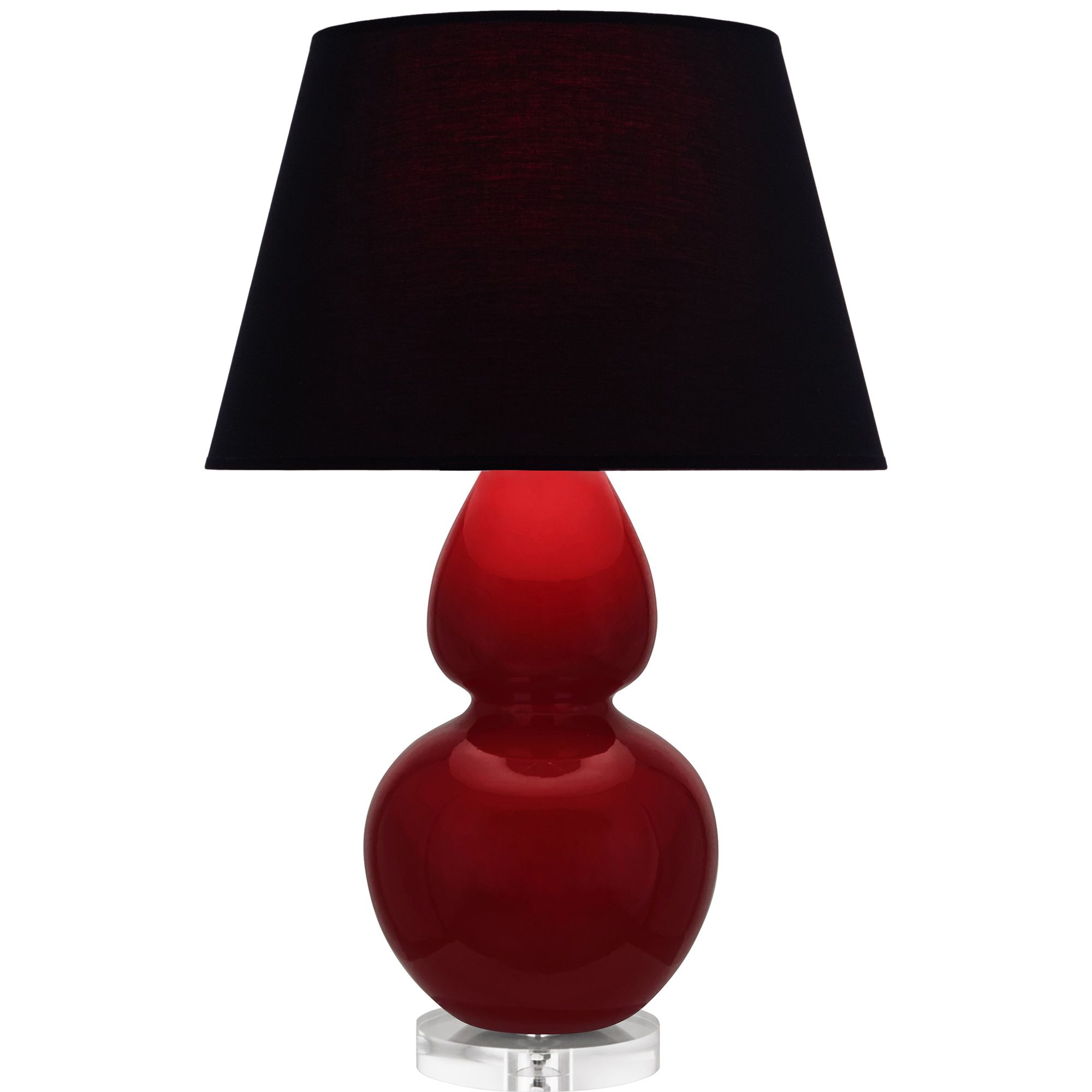 Image 2 Double Gourd 30"H Sangria And Lucite Table Lamp w/ Ink And Rose Shade more views