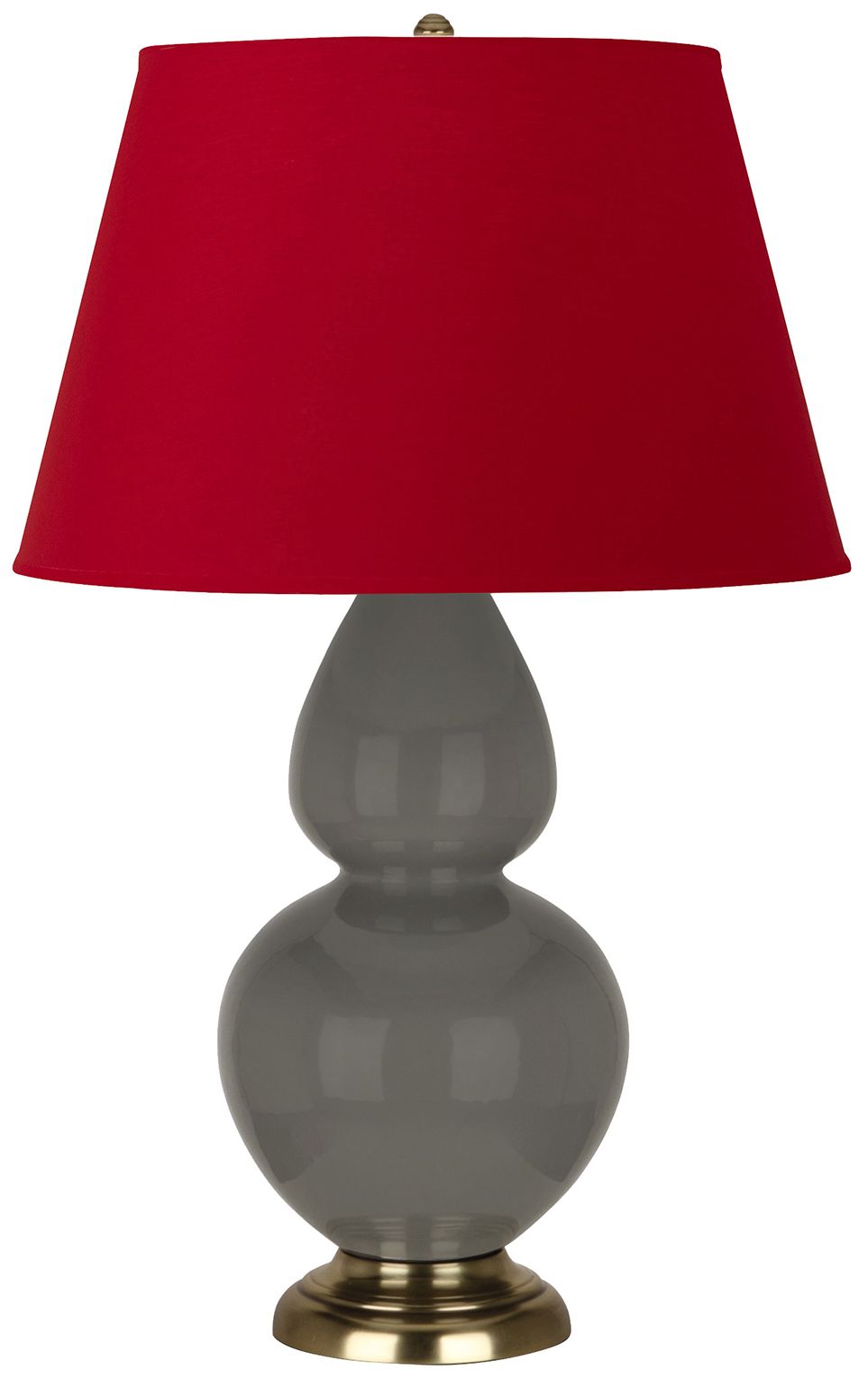 Double Gourd 31"H Ash And Brass Table Lamp w/ Black And Red Made to Order