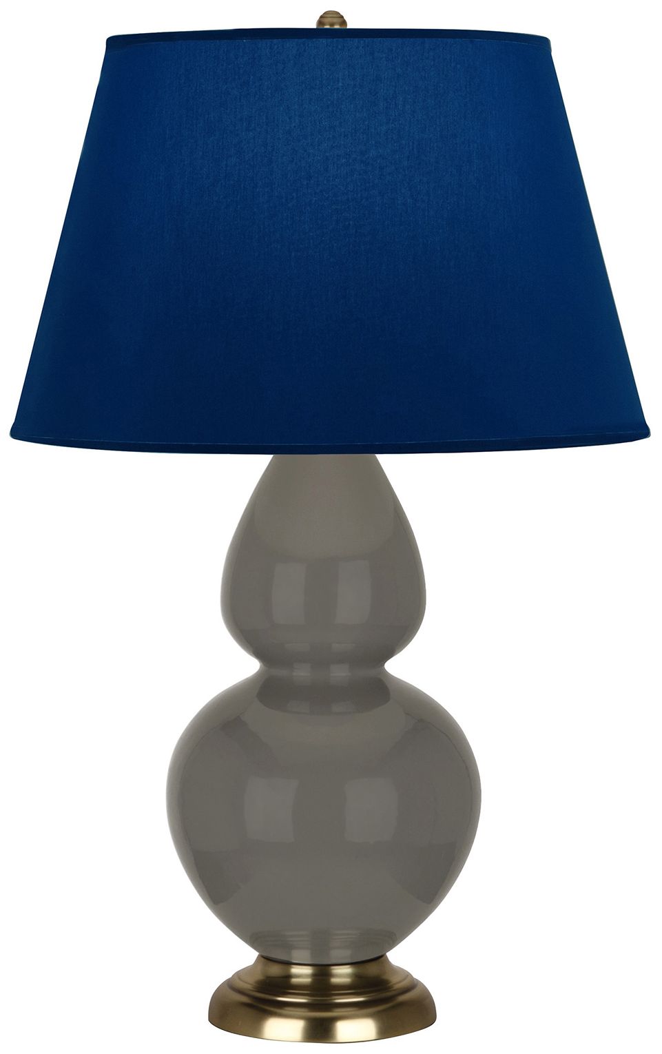 Double Gourd 31"H Ash And Brass Table Lamp w/ Navy And Gray Made to Order