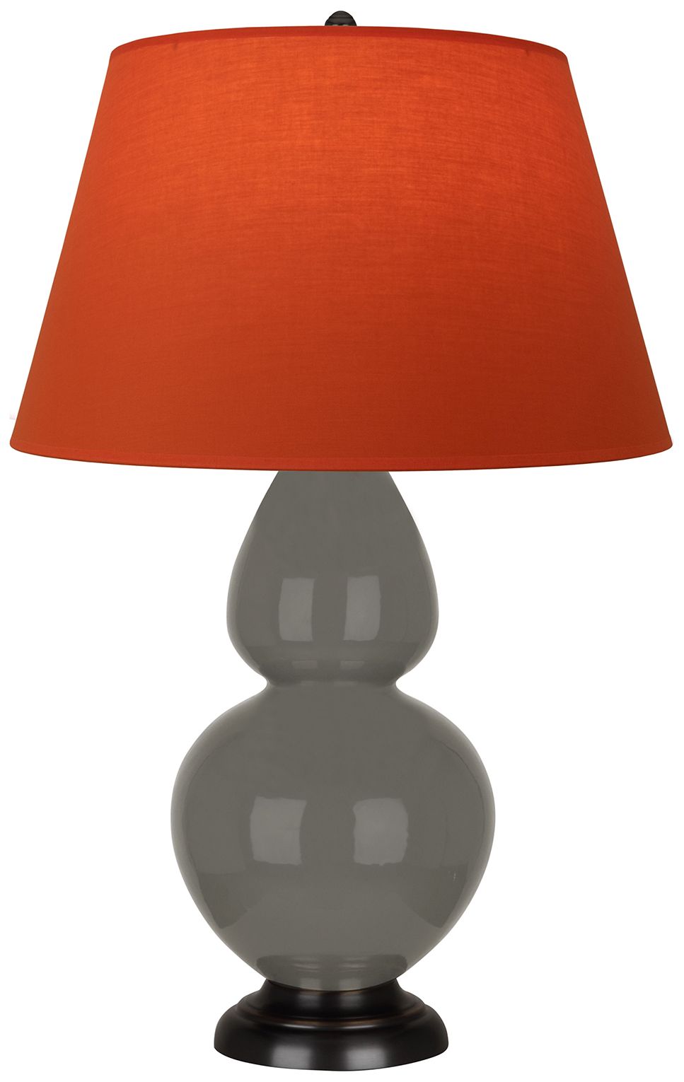 Double Gourd 31"H Ash And Bronze Lamp w/ Tangerine And Taupe Made to Order