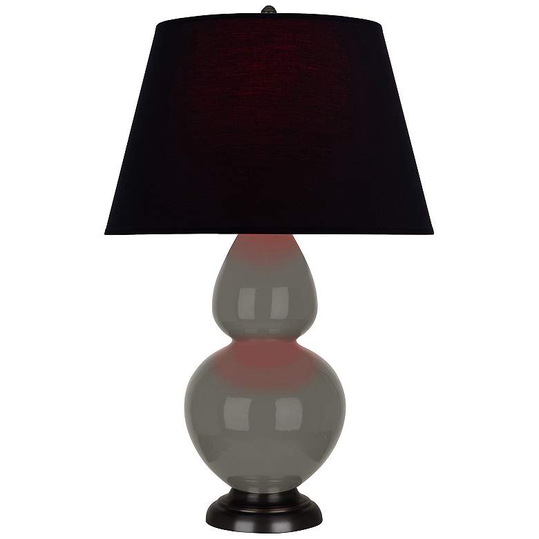 Image 1 Double Gourd 31"H Ash And Bronze Table Lamp w/ Ink And Rose Shade