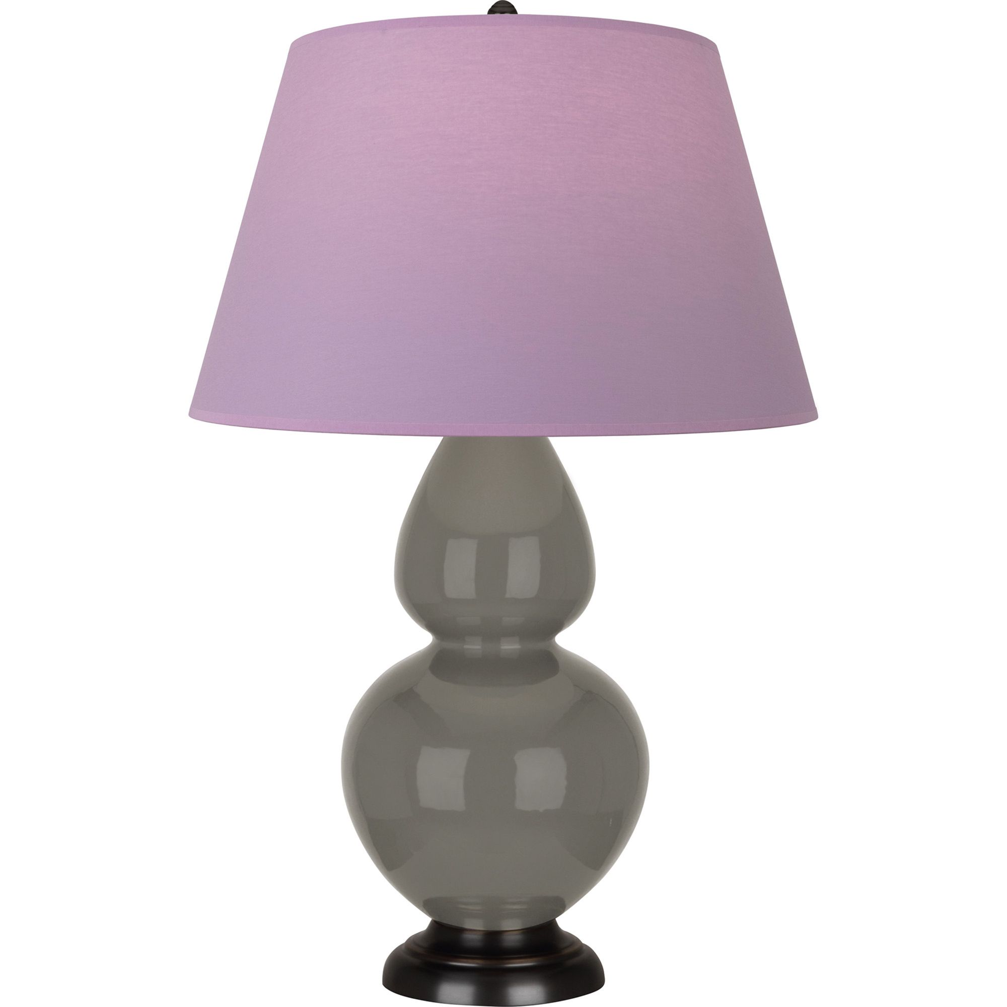 Image 2 Double Gourd 31"H Ash And Bronze Table Lamp w/ Lavender And Plum Shade more views