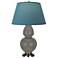 Double Gourd 31"H Ash And Silver Lamp w/ Bright Blue And Gray Shade