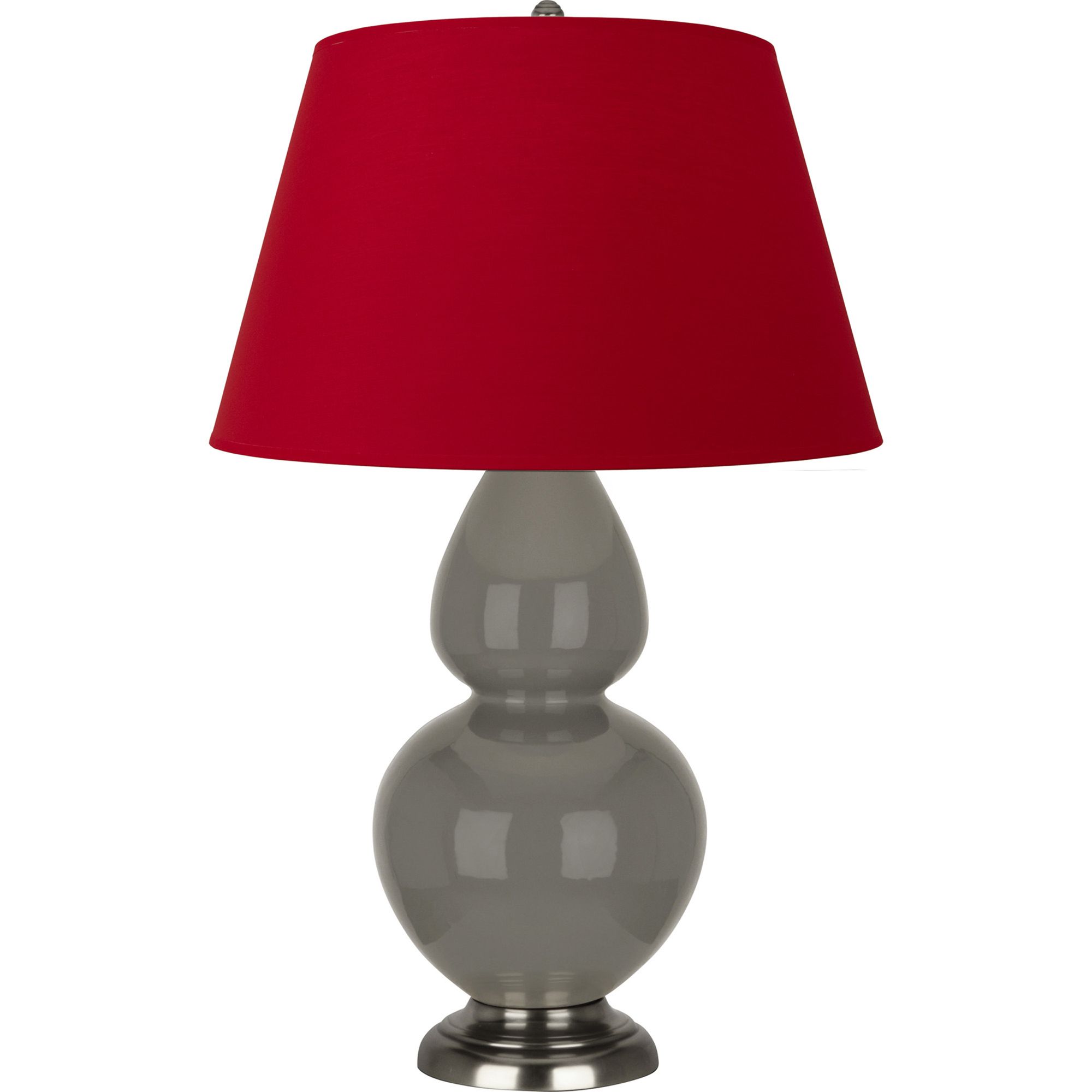 Image 2 Double Gourd 31"H Ash And Silver Table Lamp w/ Black And Red Shade more views