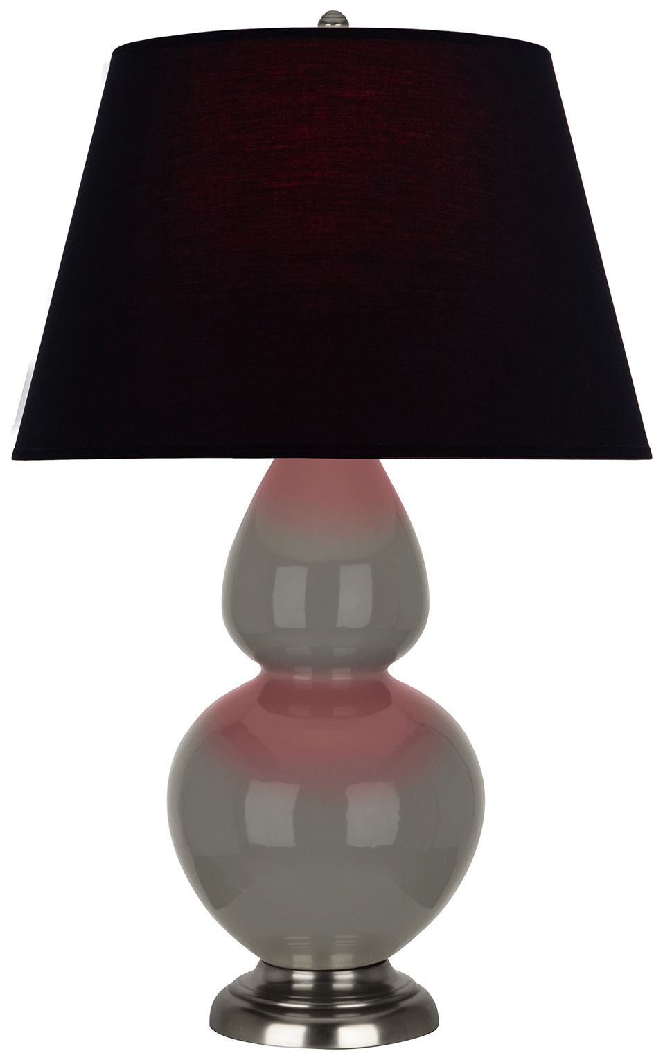 Double Gourd 31"H Ash And Silver Table Lamp w/ Ink And Rose Made to Order
