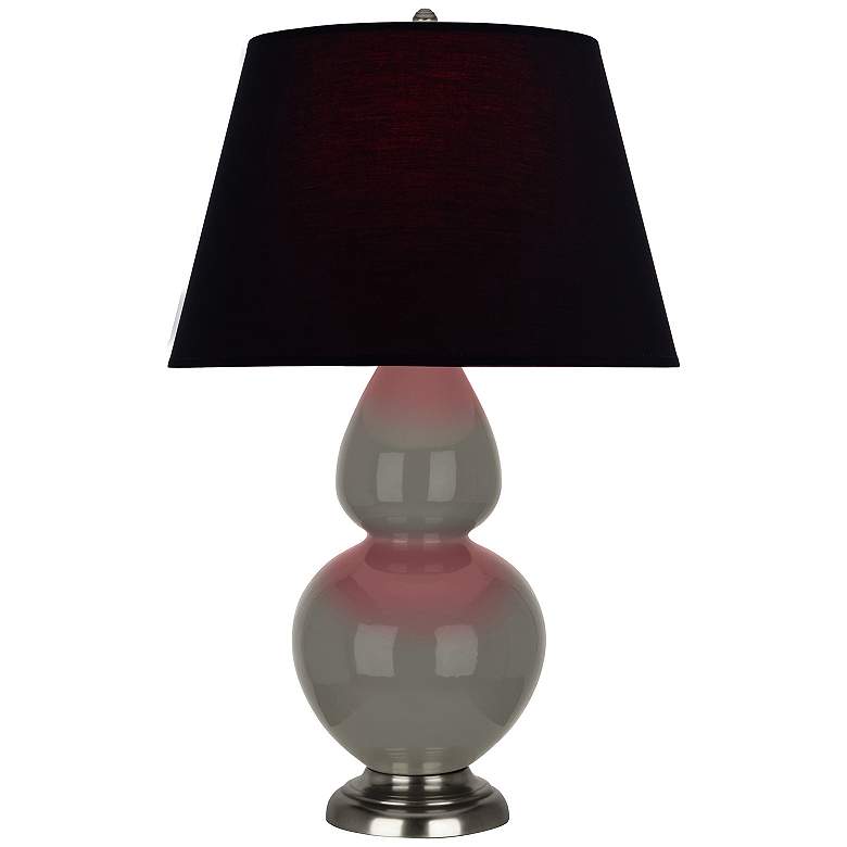 Image 1 Double Gourd 31"H Ash And Silver Table Lamp w/ Ink And Rose Shade