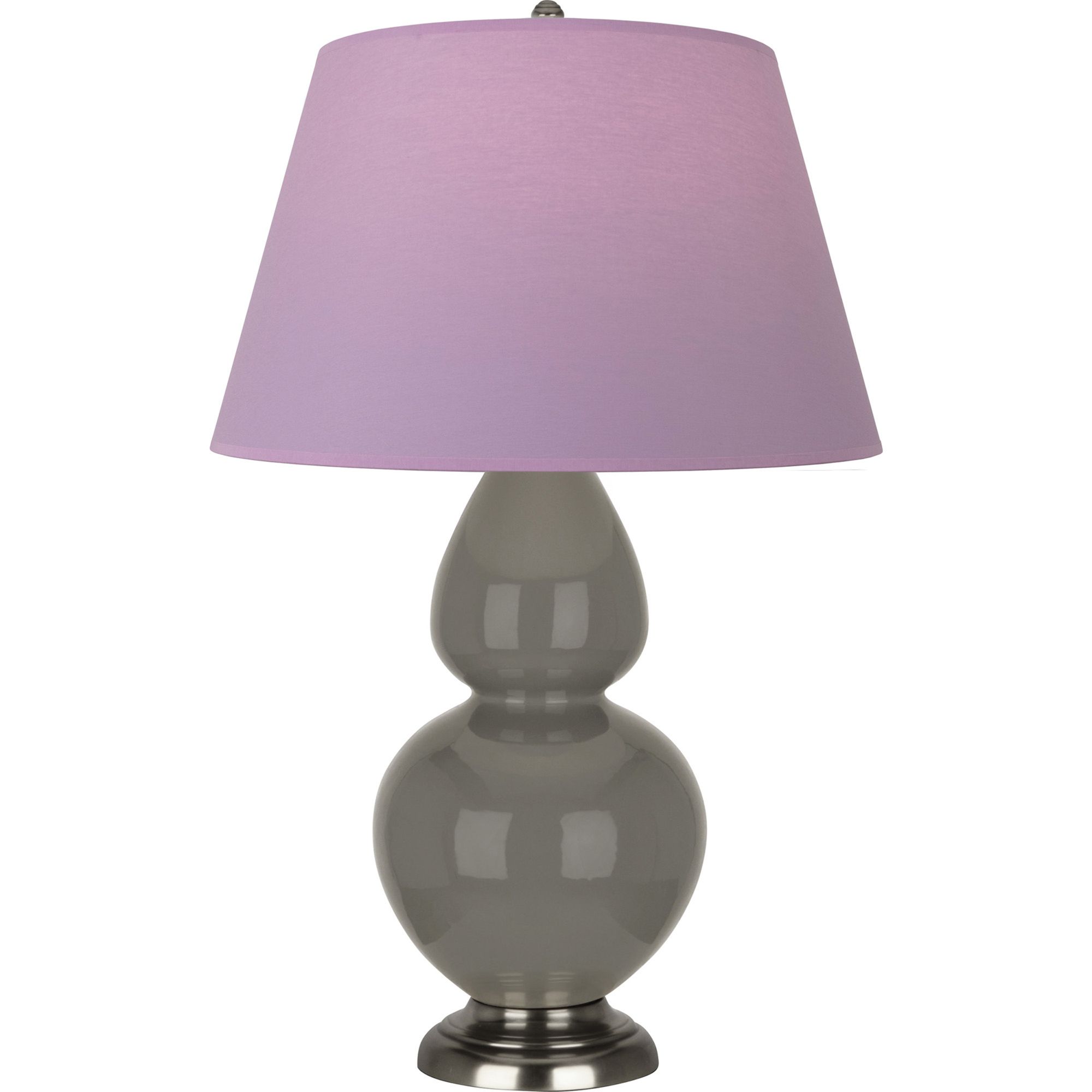 Image 2 Double Gourd 31"H Ash And Silver Table Lamp w/ Lavender And Plum Shade more views