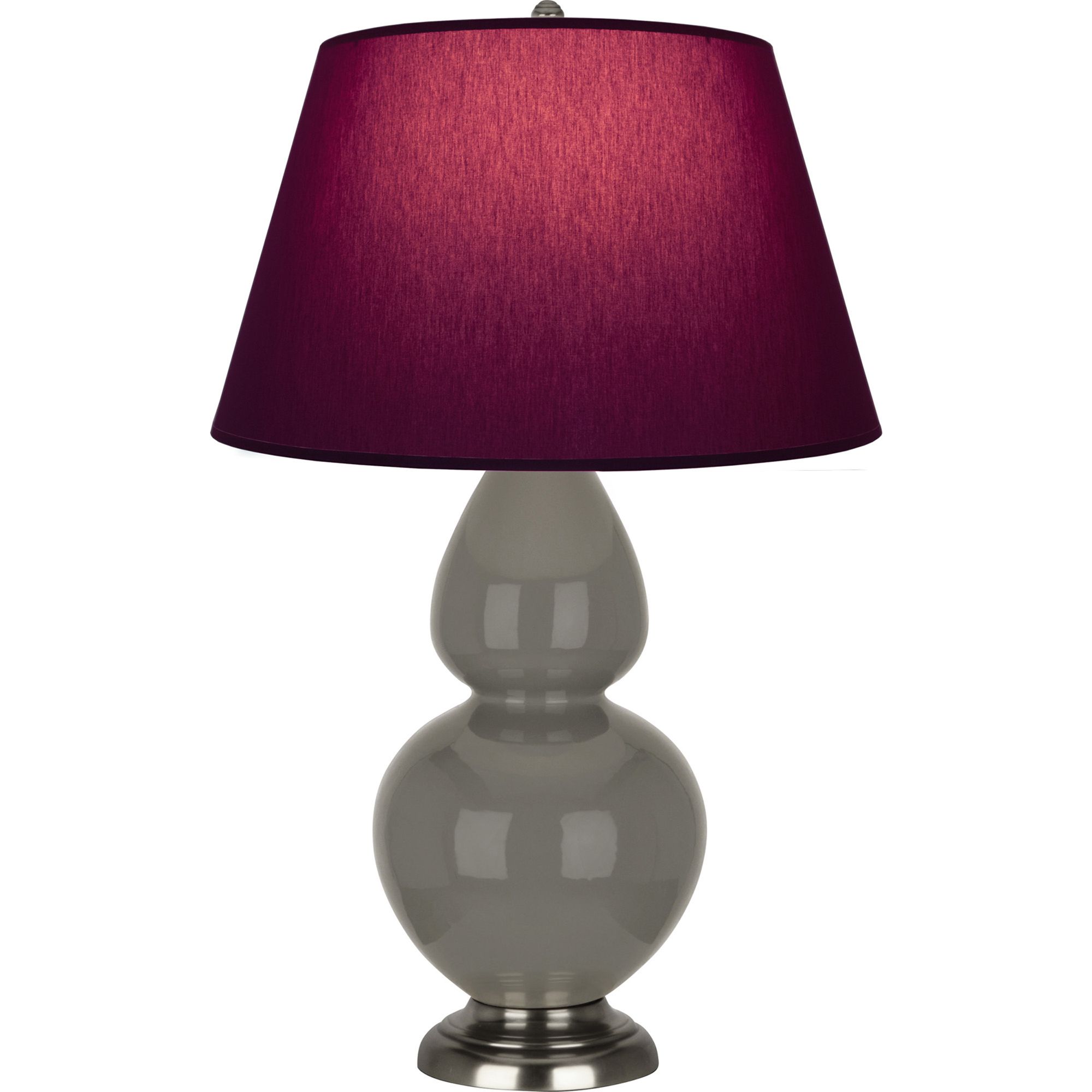 Image 2 Double Gourd 31"H Ash And Silver Table Lamp w/ Plum And Lavender Shade more views
