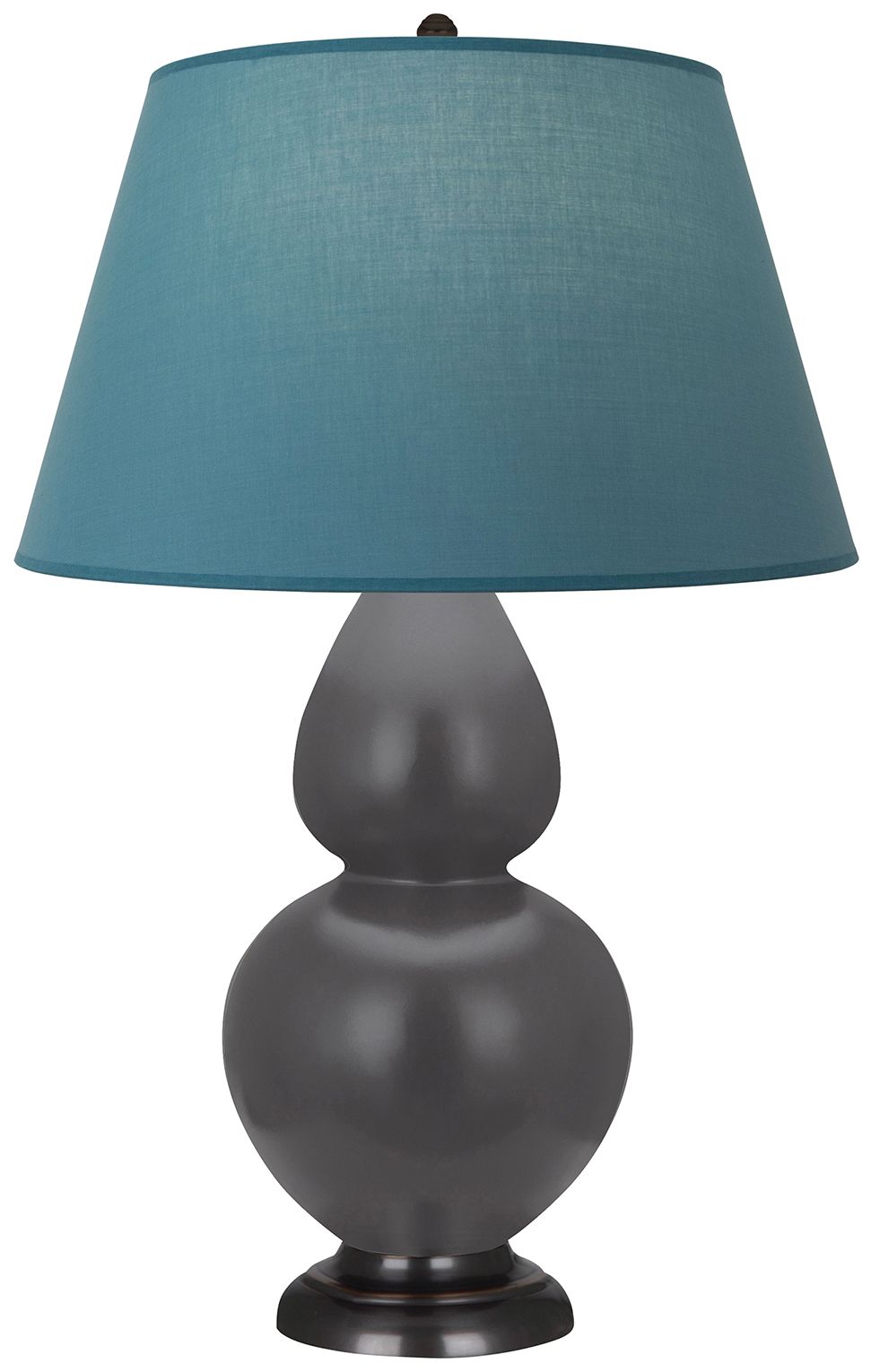 Double Gourd 31"H Ash & Bronze Lamp w/ Bright Blue & Gray Made to Order