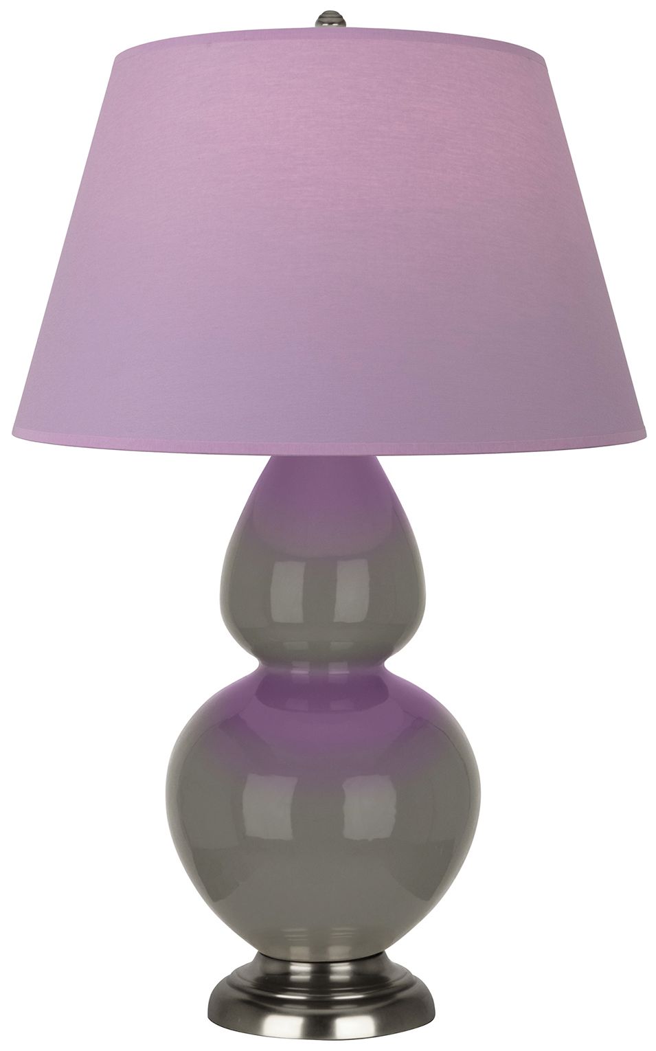 Double Gourd 31"H Ash & Silver Table Lamp w/ Lavender & Plum Made to Order