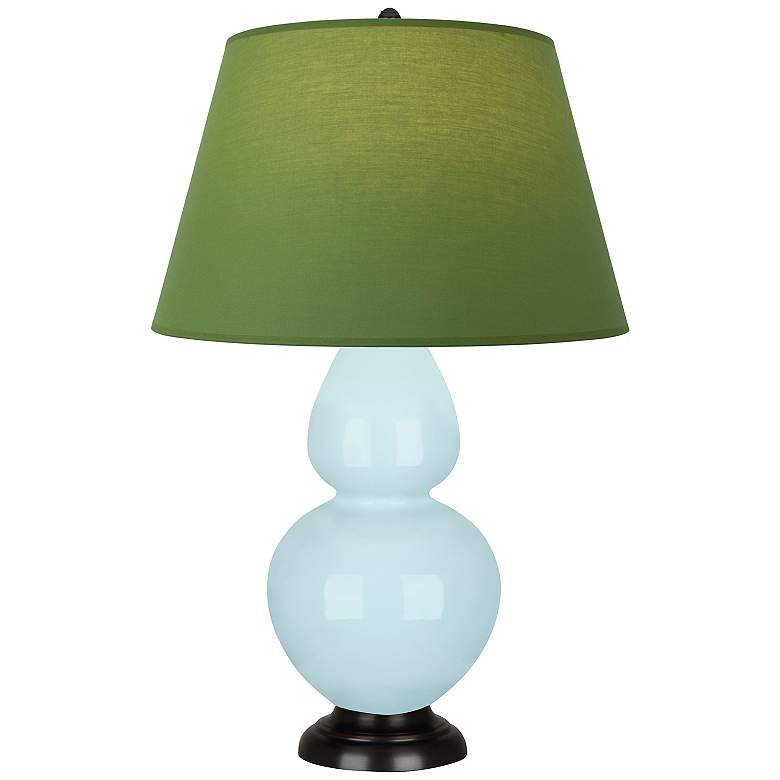 Image 1 Double Gourd 31"H Baby Blue And Bronze Lamp w/ Tea And Taupe Shade