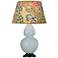 Double Gourd 31"H Baby Blue And Bronze Table Lamp w/ Fall Floral Shade
