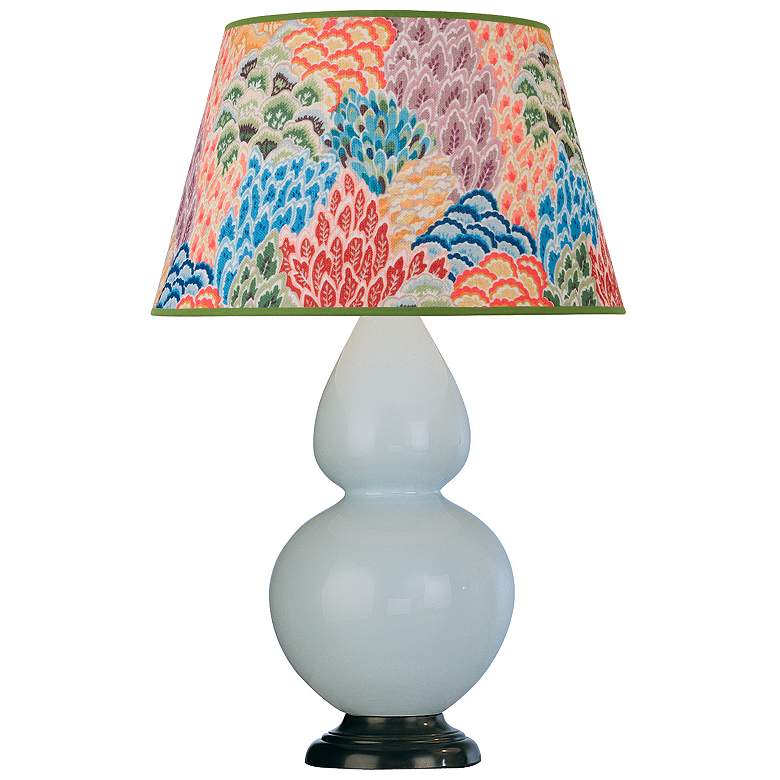 Image 1 Double Gourd 31"H Baby Blue And Bronze Table Lamp w/ Spring Shade