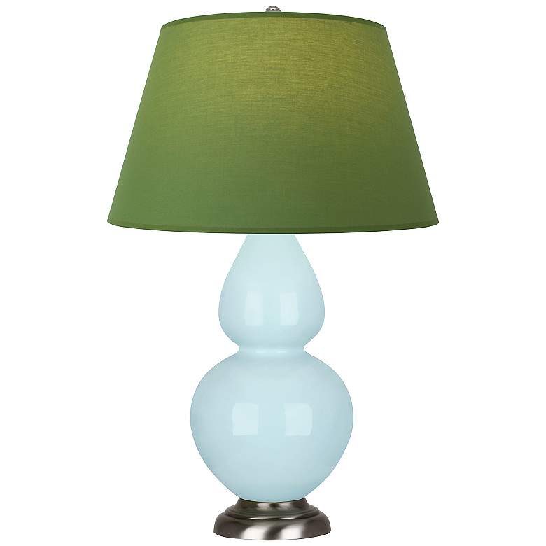Image 1 Double Gourd 31"H Baby Blue And Silver Lamp w/ Tea And Taupe Shade