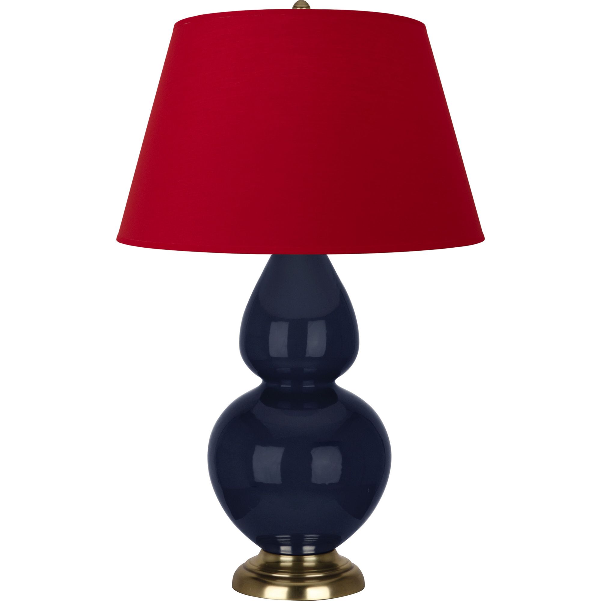Image 2 Double Gourd 31"H Blue And Brass Table Lamp w/ Black And Red Made to Order more views