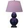 Double Gourd 31"H Blue And Bronze Lamp w/ Lavender And Plum Shade