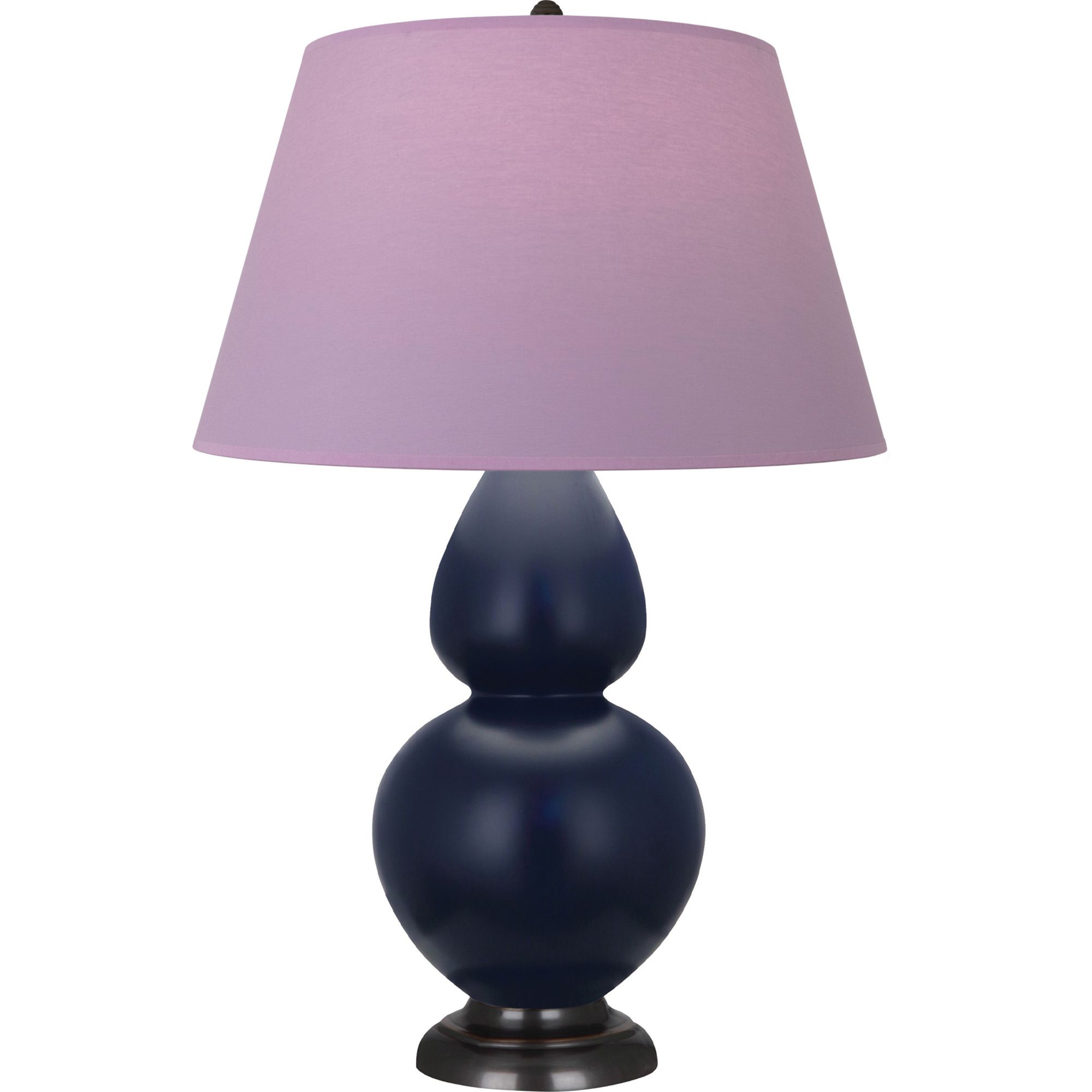 Image 2 Double Gourd 31"H Blue And Bronze Lamp w/ Lavender And Plum Shade more views