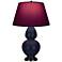 Double Gourd 31"H Blue And Bronze Lamp w/ Plum And Lavender Shade