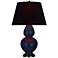 Double Gourd 31"H Blue And Bronze Table Lamp w/ Ink And Rose Shade