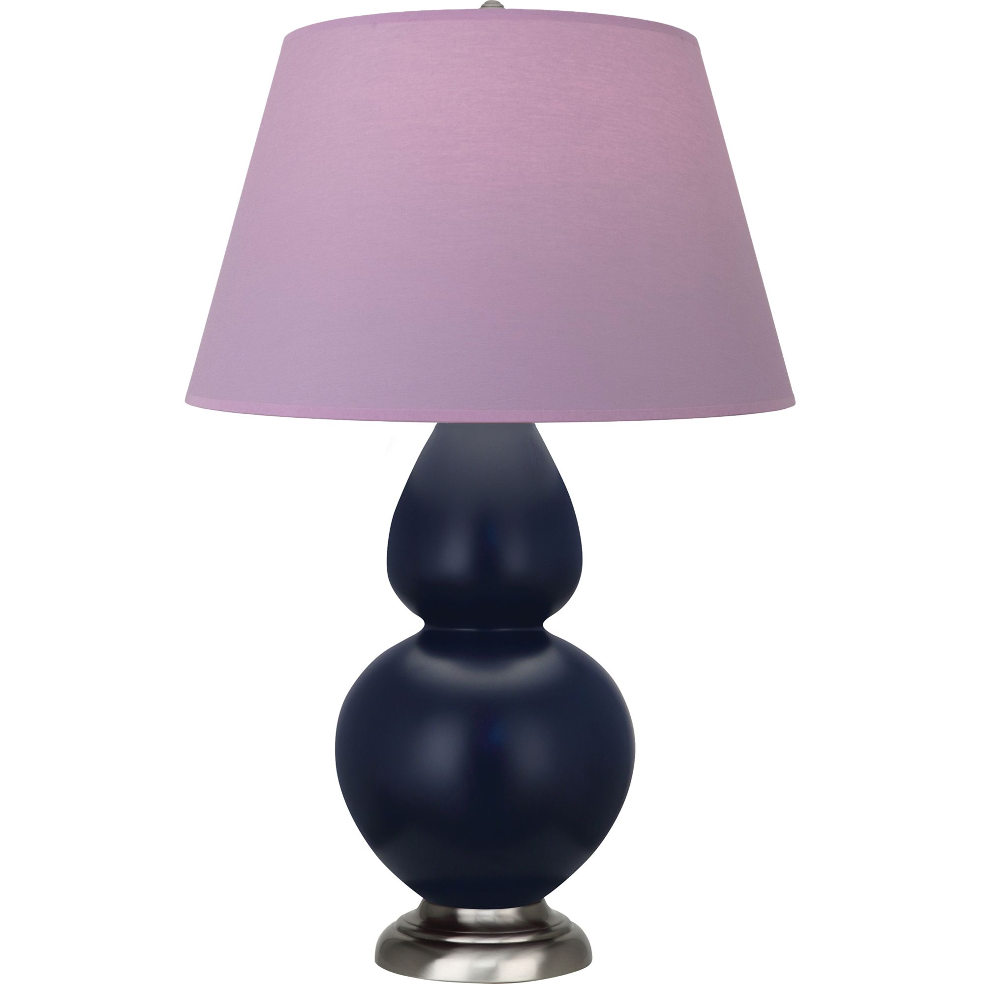 Image 2 Double Gourd 31"H Blue And Silver Lamp w/ Lavender And Plum Shade more views