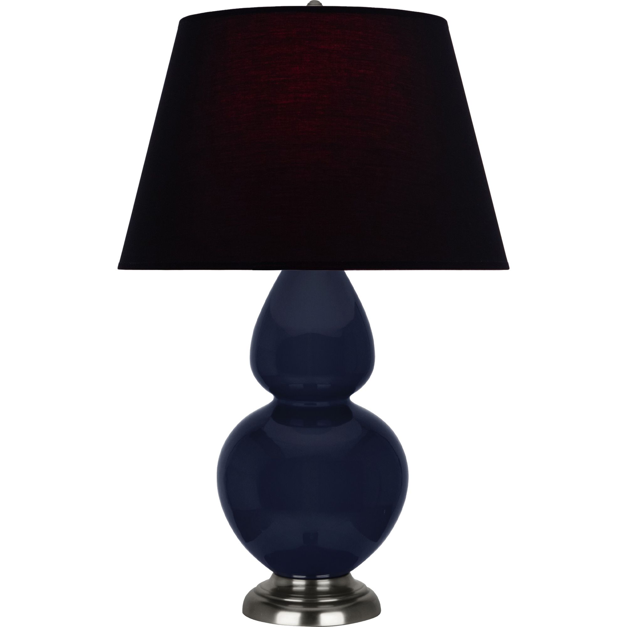 Image 2 Double Gourd 31"H Blue And Silver Table Lamp w/ Ink And Rose Made to Order more views