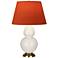 Double Gourd 31"H Bone And Brass Lamp w/ Tangerine And Taupe Shade