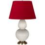 Double Gourd 31"H Bone And Brass Table Lamp w/ Black And Red Shade