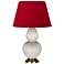 Double Gourd 31"H Bone And Brass Table Lamp w/ Black And Red Shade