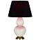 Double Gourd 31"H Bone And Brass Table Lamp w/ Ink And Rose Shade