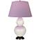 Double Gourd 31"H Bone And Bronze Lamp w/ Lavender And Plum Shade