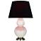 Double Gourd 31"H Bone And Silver Table Lamp w/ Ink And Rose Shade