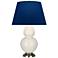 Double Gourd 31"H Bone And Silver Table Lamp w/ Navy And Gray Shade