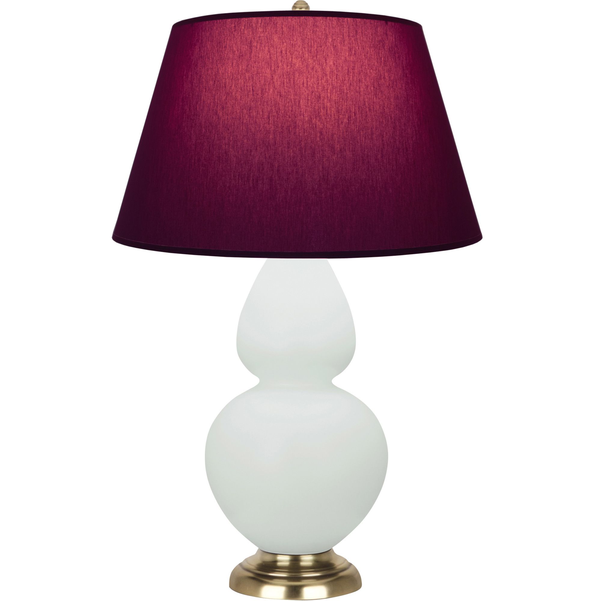 Image 2 Double Gourd 31"H Celadon And Brass Lamp w/ Plum And Lavender Shade more views