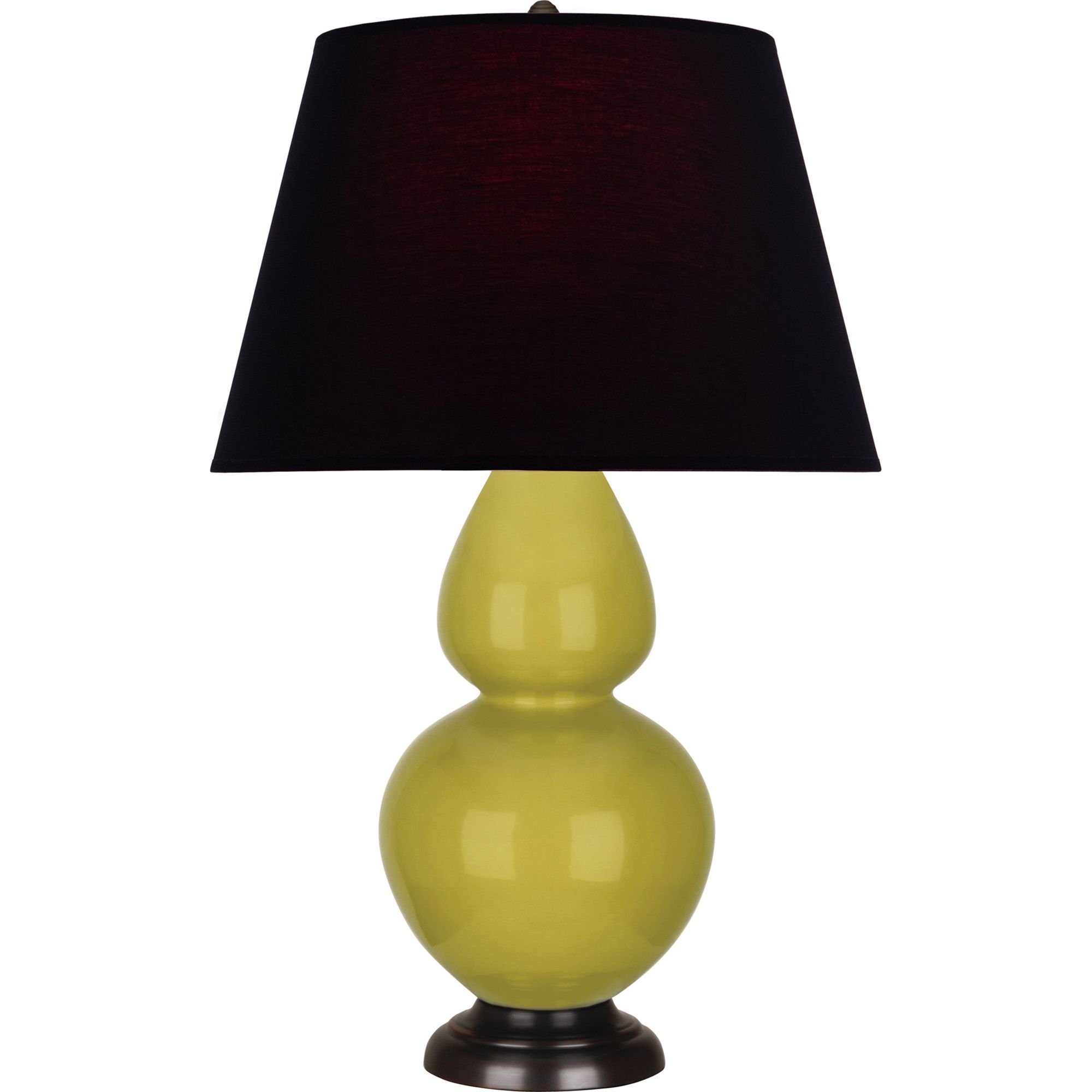 Image 2 Double Gourd 31"H Citron And Bronze Table Lamp w/ Ink And Rose Shade more views