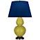 Double Gourd 31"H Citron And Bronze Table Lamp w/ Navy And Gray Shade